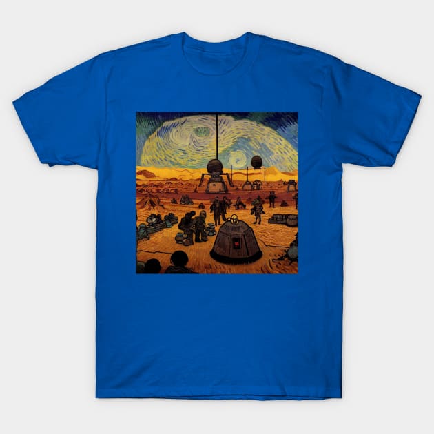 Starry Night in Mos Eisley Tatooine T-Shirt by Grassroots Green